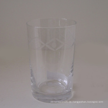 Clear Glass Cup mit graviertem Muster